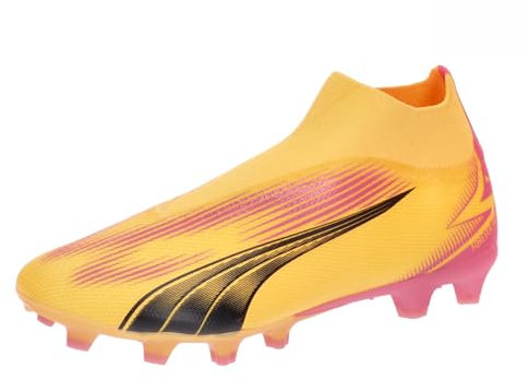 Puma Men Ultra Match+ Ll Fg/Ag Soccer Shoes, Sun Stream-Puma Black-Sunset Glow, 42.5 EU