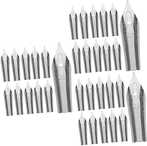 Ciieeo 90 Pcs Fountain Pen Spare Calligraphy Pen Supplies Signature Pen Nibs for Pens Caligraphy Kits Pen Replacement Tips Fountain Pen Accessories Metal Steel Student Stationery