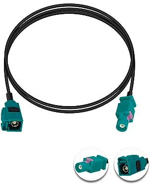 Vecys Cable Fakra Z Macho a Hembra RF Coax 3.3ft/1m - Cable de Extensión RG174 para Antena de Vehículo - Compatible con Estéreo y GPS de Navegación
