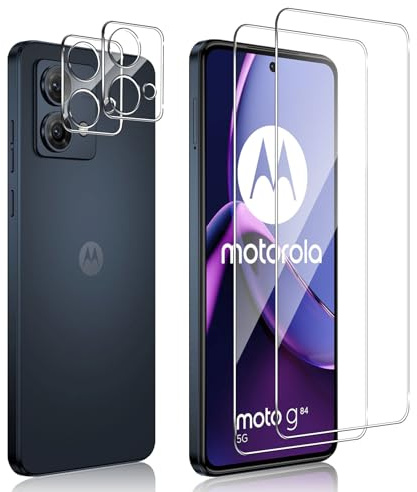 Xunzii Schutzfolie für Motorola Moto G84 für Panzerglas mit Kameraschutz | 0.33mm Ultra-Klar Folie, 9H Härte Displayschutzfolie, Anti-Kratzen Schutzglas, Anti-Bläschen [2+2 PCS]