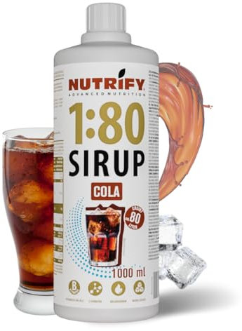 Neu NUTRIFY Vital Fitness Drink 1:80 Sirup 1 L - Cola, Getränkekonzentrat mit Vitaminen und L-Carnitin zuckerfrei - ergibt 80 Liter Sportgetränk kalorienarm, 1000 ml…