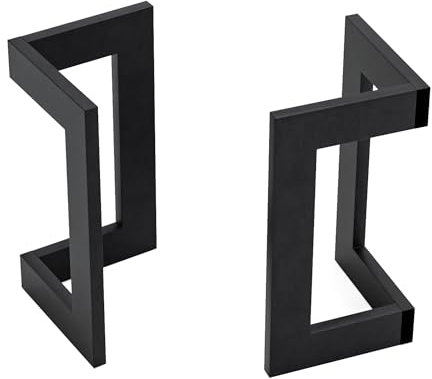 [en.casa] Tischgestell Kaskinen 2er Set Tischbein 42 x 21,5 x 21 cm für Couchtisch Sitzhocker Metall Tischkufen Tischfüße Schwarz