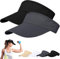 Lancry 2PCS Sports Sun Visor Hat Women, Adjustable Cotton Roofless Curved Brim Sun Protection Cap for Golf Running Tennis Baseball