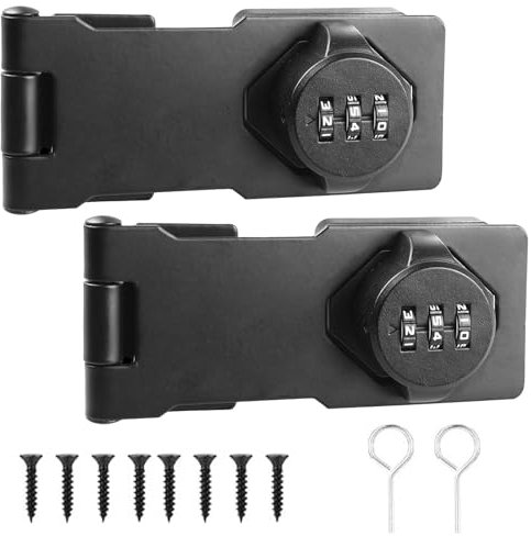 SPORWAY Serrure à combinaison 2 pièces : serrure de sécurité Armoire avec code numérique 4,5 pouces 3 trous pour casier, bagages, armoires (noir)