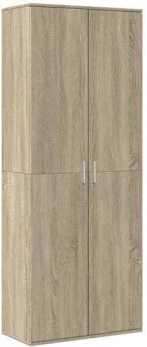 Buffet Haut Sonoma vidaXL 70x35x180 cm en Chêne, Meuble de Rangement, Armoire Haute, Armoire latérale, Meuble de Salon