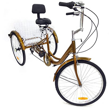 Erwachsene Dreirad 3 Räder 6 Gang Erwachsenendreirad, Dreirad für Erwachsene mit Einkaufskorb, Senioren Dreirad Cruise Bike Dreirad Erwachsenendreirad Tricycle für Erwachsene