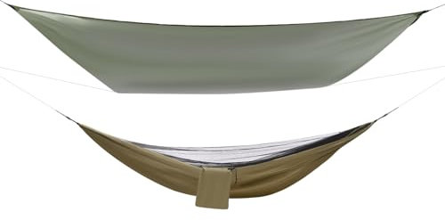 Hängematte Outdoor,Camping Hängematte,Hängematten mit Moskitonetz Zelt und Regen Fliege Tarp, Hängematte für Backpacking Reisen Wandern, bis 200kg, grün