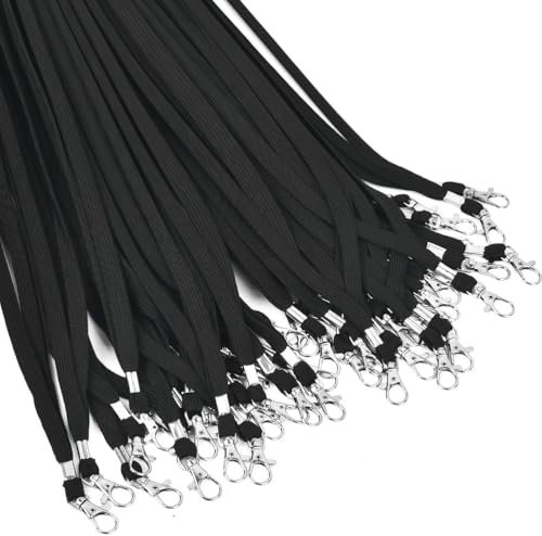 45cm Schlüsselband Lanyards für Ausweiskarten - 100Pack Baumwolle Weich Nackenband Schlüsselband mit Swivel Metallhaken für Ausweise, Namensschilder, Schlüssel, Umhängebänder - Ideal für Büros, Lehrer