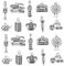 Ornazy 100pcs 10 Styles Tibetan London Charms Antique Silver Crown Umbrella Windmill Big Ben Travel Charms for Jewellery Making