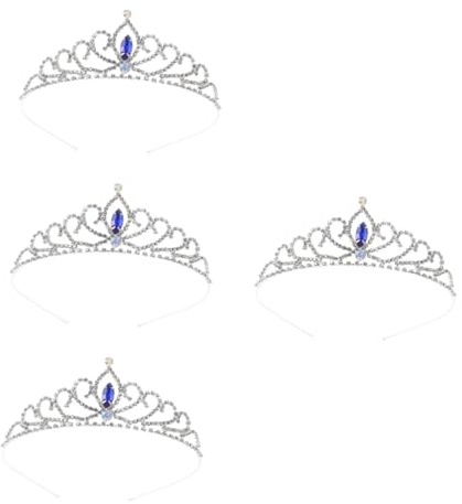 Healeved 4stücke Junge Mädchen Krone Aus Kristallglas Rhinestone Diadem Für Mädchen Für Geburtstagsfeiern Hochzeiten Und Festliche Anlässe Leicht Stabil Und Modisch