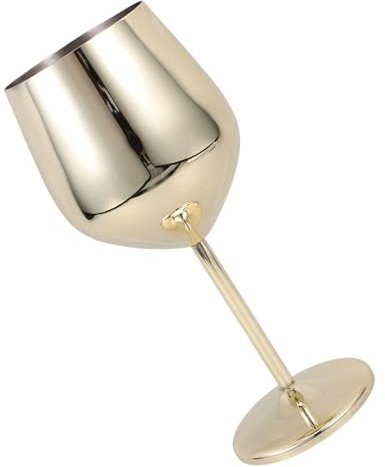 Garneck Bicchieri da in Acciaio Inossidabile Occhiali Tonici Bicchieri di Vino Tazze da Cocktail per Feste Vino Frizzante Bicchieri con Gambo Calici da Vino Calice da Bar Golden
