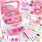 POWZOO Malette Maquillage Enfant Jouet Filles,Coffret Maquillage Enfant Fille,pour Enfant Fille,Noël,d’Anniversaire,Cadeau