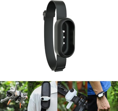 CERFFOOL Silicone Strap Cover for Insta360 GO 3S/3 Protective Case Adjustable Multifunctional Attachment Strap Drone Bike Mount for Action Camera Accessories (Black)