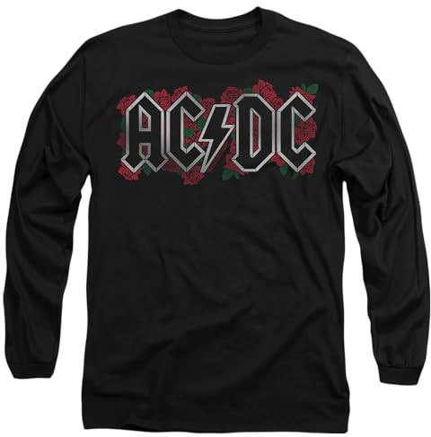 AC/DC ACDC Roses Logo Mens Long Sleeve T Shirt