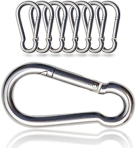 PinPro Feuerwehr-Karabiner nach DIN 5299C mit Traglast bis 650kg | Mehrere Größen wählbar | Mengen- und Vorteilspack | Aus verzinktem Stahl (4St. 180x14mm, WLL: 650kg)