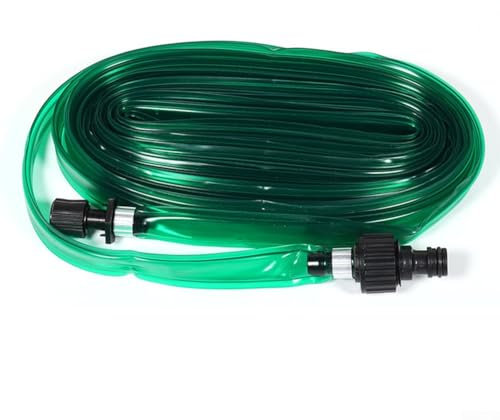 Sistema de riego de manguera de jardín de plástico, tubo de agua plano verde de 3 m/4,5 m para riego de riego para jardín, césped, patio trasero (3 metros)
