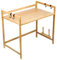 Stand per microonde espandibile, ripiani di stoccaggio di 2 strati da cucina, organizzatore di banconi in cucina in bambù con slot tagliente e 4 ganci/22x14x16, 5 pollici