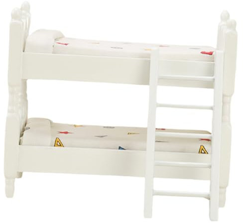 ADOCARN Puppenhaus Etagenbett Modell Schlafzimmer Möbel Zubehör für Puppenhäuser Kreative Spielwelten und Fantasievolles mit Puppen