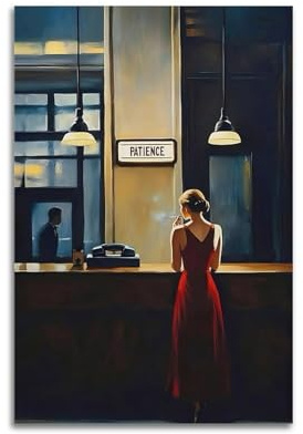 jocrynsi Edward Hopper Malposter auf Leinwand, Vintage, Beige, Wandkunst, Poster, ästhetische Leinwand, Wandkunstdruck, Heimdekoration für Schlafzimmer, Wohnzimmer, 30 x 45 cm, ungerahmter Stil