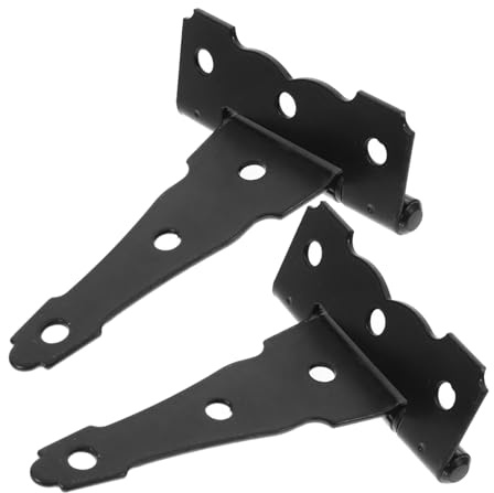 Alipis 2pcs Heavy Duty Matte Black Shed Hinge Farmhouse Style Gate Hardware for Barn Doors Decorative Hinges for Fences and Garage Doors