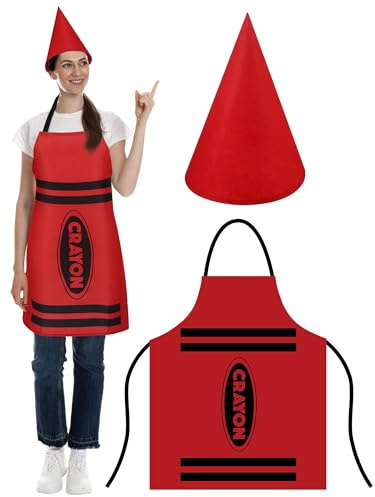 IHLOOTD Buntstiftschürze mit Zwergenhüte, Karneval Schürze Kochschürze für Erwachsene Polyester Deko Schürze für Karneval Kostüm Damen und Herren