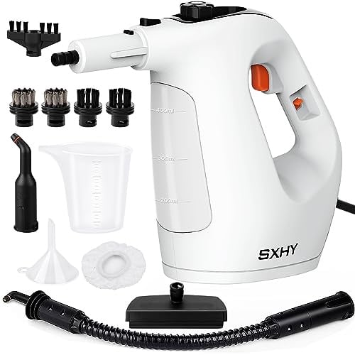 SXHY Tragbarer Dampfreiniger, Multifunktionaler Haushaltsdampfreiniger, Transparenter Wassertank - 11-teiliges Zubehörset, Geeignet für Küchenfett, Sofas, Badezimmer usw.
