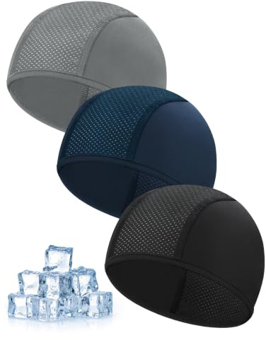 Becellen 3 Pièces Bonnet sous Casque Été Bonnets de Cyclisme Skull Cap Respirant sous Casque Moto Bonnet Running Léger pour Hommes et Femmes