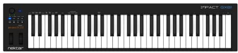 Nektar IMPACT GX61 61-Key Full-Size Velocity-Sensitive USB Midi Keyboard Controller with Nektar DAW Integration and Free Professional Recording Software