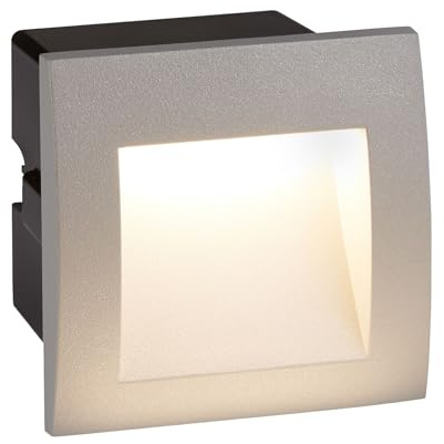 Searchlight 0661GY Ankle Square Recessed Outdoor Wall Light in Grey - Length: 90mm