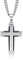 Diamond Treats Edelstahl Herren Kreuz Anhänger Halskette mit schwarzer IP-Beschichtung, polierte Edelstahl-Kreuz-Halskette für Männer und Teenager Jungen, stilvolle Kette und Anhänger für Männer mit