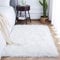 SXYHKJ Faux Lammfell Schaffell Teppich Lammfellimitat Teppich Longhair Fell Optik Nachahmung Wolle Bettvorleger Sofa Matte (75 x 120 cm, Weiß)