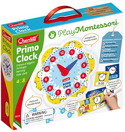 Quercetti - Play Montessori Erste Uhr Clock - Uhr Lernspiel