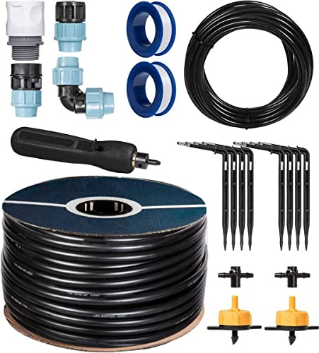 HOLZBRINK Start Set Gewächshaus Bewässerung Bewässerungssystem inkl. 10 m LDPE Verlegerohr 20 mm, 2x Tropfer 8l/h, HTB-09-B-10