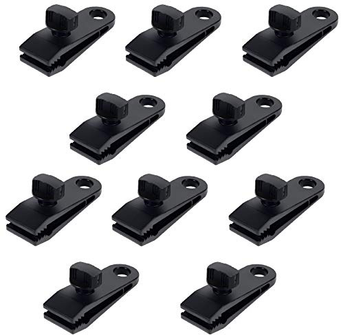 Zelt Clips Planen Klammer Vorzelt Klemme Planenspanner Befestigungsclips mit Ösen 10pcs für Zelt/Markisen/Planen/Sonnensegel/Gewebeplanen Befestigung Halterung bei Wasser Wind Regen Camping Reise (1)
