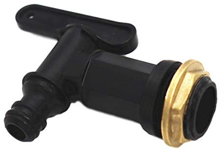Hearthrousy IBC Adapter mit Wasserhahn 3/4 Messing Auslaufhahn Kugelhahn Auslaufventil Kugelauslaufhahn Kleiner Düsenanschluss für IBC Tank Regentonne Zapfhahn Wasserfass