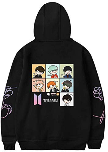 YIMIAO Damen Musik Fans Hoodie kugelsicher Jugendliga Mitglieder Logo Pullover Cooles KPOP Street Fashion Top Kapuzenpullover für Herren(M)