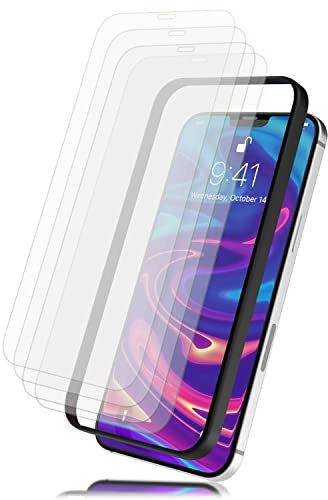 NALIA (4x) Screen Protector & Applicator compatible with iPhone 12 Pro Max Tempered Glass, 9H [Case-Friendly] with Template for Easy Installation, Shatter-Proof Protective Display Film - Transparent
