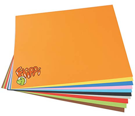 Flippi Tonzeichenpapier, 50 x 70 cm, 130 g/qm, 100 Bogen, 10 Farben | Wiemann Lehrmittel