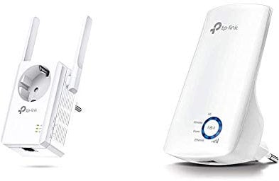 TP-Link TL-WA860RE WLAN Repeater mit Steckdose (300 Mbit/s, WLAN Verstärker, integrierte Steckdose) weiß & TL-WA850RE WLAN Repeater (300 Mbit/s, WLAN Verstärker, App Steuerung, Ethernet-Port) weiß