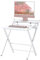 Foldable Computer Desk 2 Tier Portable Space Saving Laptop PC Workstation Table Home Office Study Gaming Office W 80 x D 50 x H 74cm (White)