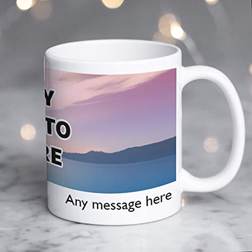 Thoughtful Gifts Personalised Landscape Photo Mug – Add 1 Photo & Special Message – Custom Coffee Cup for Birthday, Anniversary, or Keepsake Gift