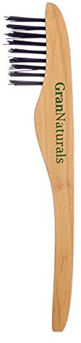 GranNaturals Hair Brush Cleaner - Comb Cleaning Tool - Dirt Remover with Natural Beech Wood Handle, Hard Nylon Bristles Bristles - Tool for Removing Lint, Dust, Tangled Strands - Light, Small