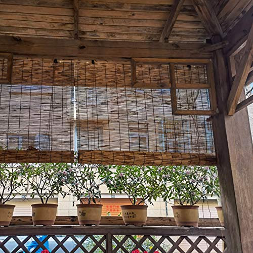 YJJT Küche-Wohnzimmer-Balkon Raffrollo, Jalousie Holz, Schattierung Sonnencreme, Inklusive Viele Größen, Handgemacht, Langlebig, Partition, Teehäusern, Arbeitszimmern, Wintergärten,Vintage Vorhang