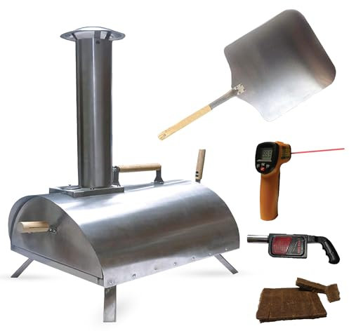 Pellethead PoBoy horno de pizza de leña, portátil para cocinar al aire libre, incluye kit de accesorios para horno de pizza