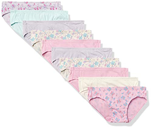 Hanes baby girls Toddler 10-pack Pure Comfort Underwear, Available in Brief and Hipster Panties, Hipster Assorted - 10 Pack, 2 3 US