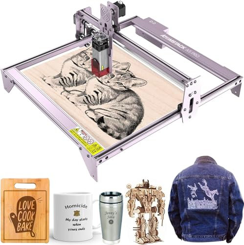 ATOMSTACK A5 Pro laser graviermaschine 40W Lasergravur maschine,5W- 6W Ausgangsleistung, Augenschutz Fixfokus, Compressed Spot Lasergravierer CNC, DIY Laserbeschriftung für Metall mit 410x400mm