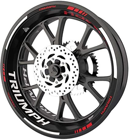 Juego completo de adhesivos para llantas de moto Triumph (2 ruedas) (rojo)
