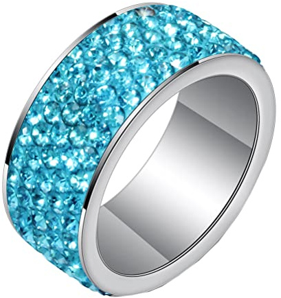 PAURO Damen Herren Edelstahl Hochglanzpolierter Ehering Zirkonia Ring