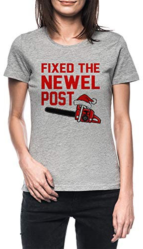 Weihnachten - Fest Das Spindel Post Damen Grau T-Shirt Kurzarm Women's Grey T-Shirt XS