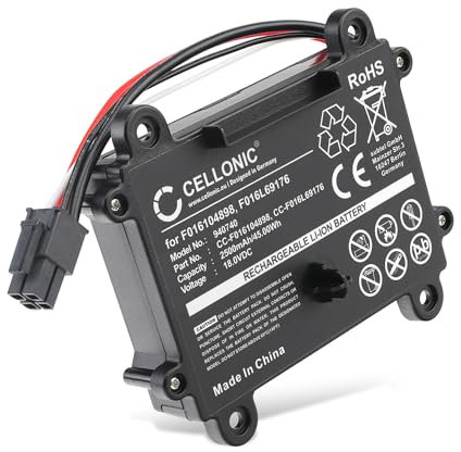 CELLONIC Akku kompatibel mit Bosch Indego 400, XS 300, S Plus 400, Bosch F016L69176, F016104898 18V 2500mAh Lithium Ionen